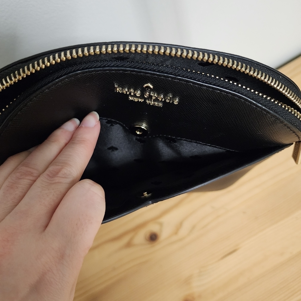 Kate Spade Payton Dome Saffiano Leather Crossbody Purse in Black - Picture 9 of 11